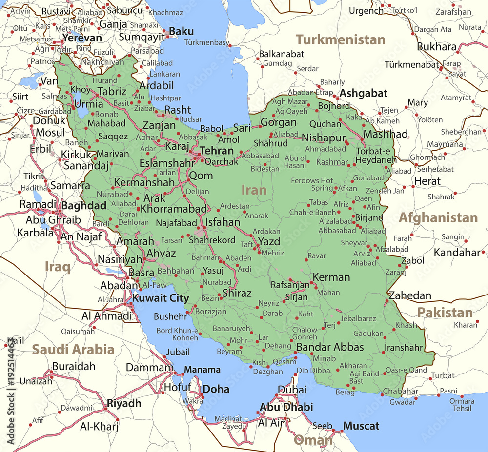 Fototapeta premium Iran-World-Countries-VectorMap-A