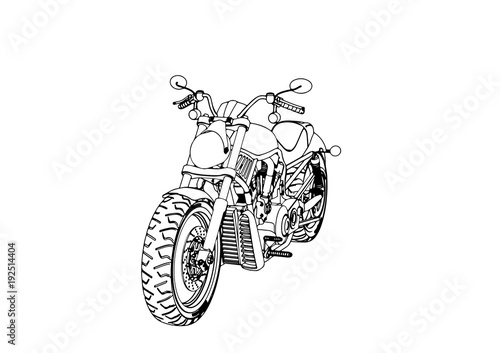 sketch of a motorcycle vector.