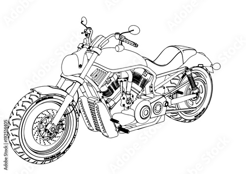 sketch of a motorcycle vector.