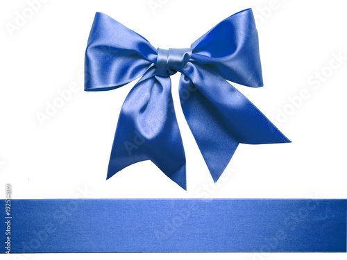 Blue Ribbon Bow isolated on White Background