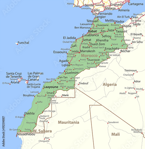 Fototapeta Naklejka Na Ścianę i Meble -  Morocco-World-Countries-VectorMap-A