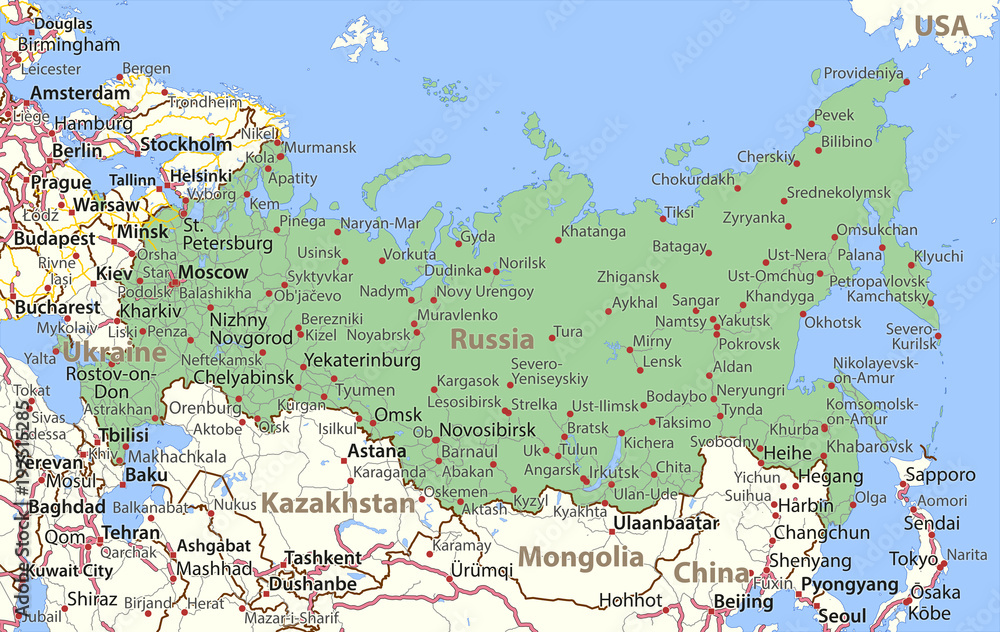 Fototapeta premium Russia-World-Countries-VectorMap-A