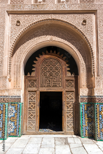 Madrassa doorway in Marrakesh  Morocco