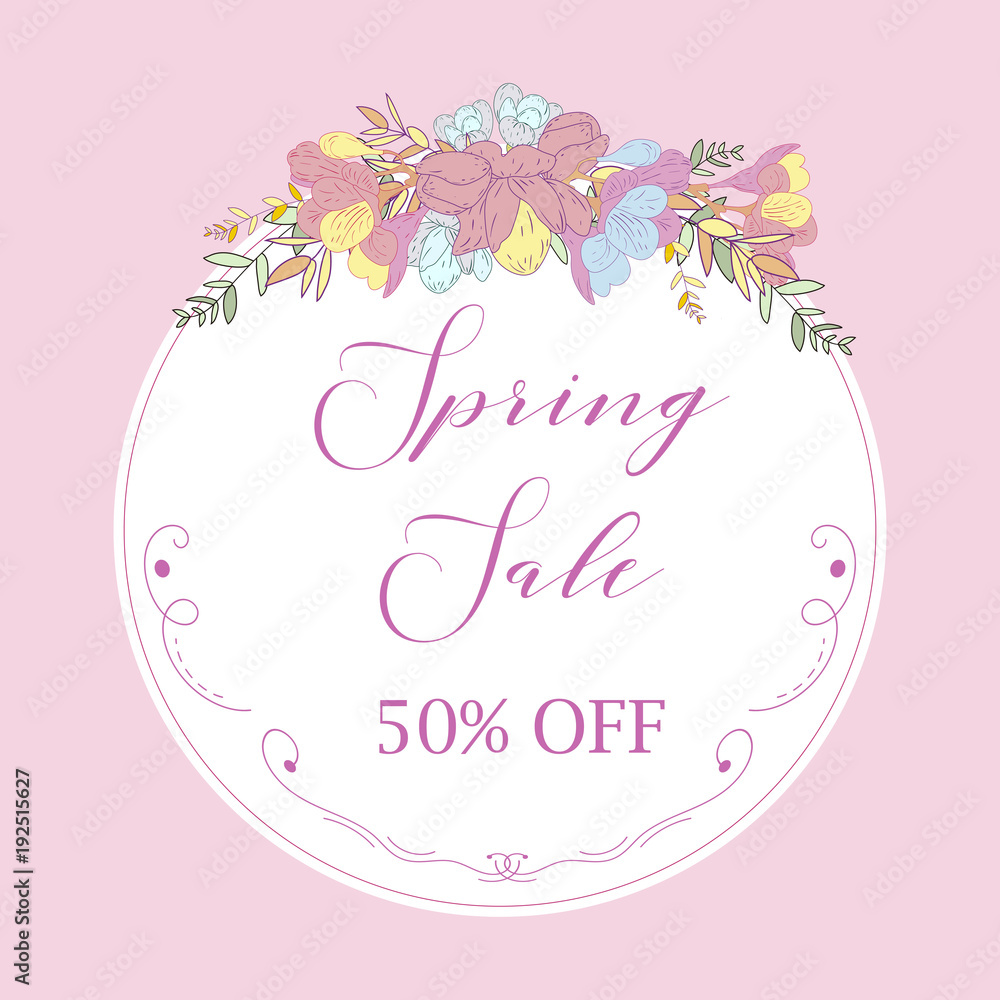 Spring Sale Banner, Sale Poster, Sale Flyer, Sale Vector. Spring Sale Banner, Sale Poster, Sale Flyer, Sale Vector.