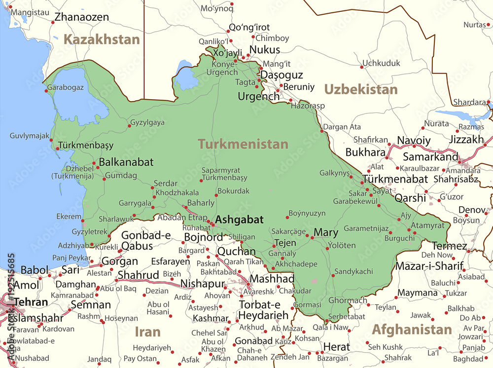 Obraz premium Turkmenistan-World-Countries-VectorMap-A
