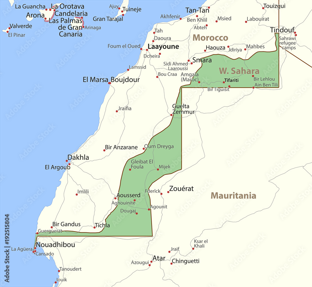 Western Sahara-World-Countries-VectorMap-A