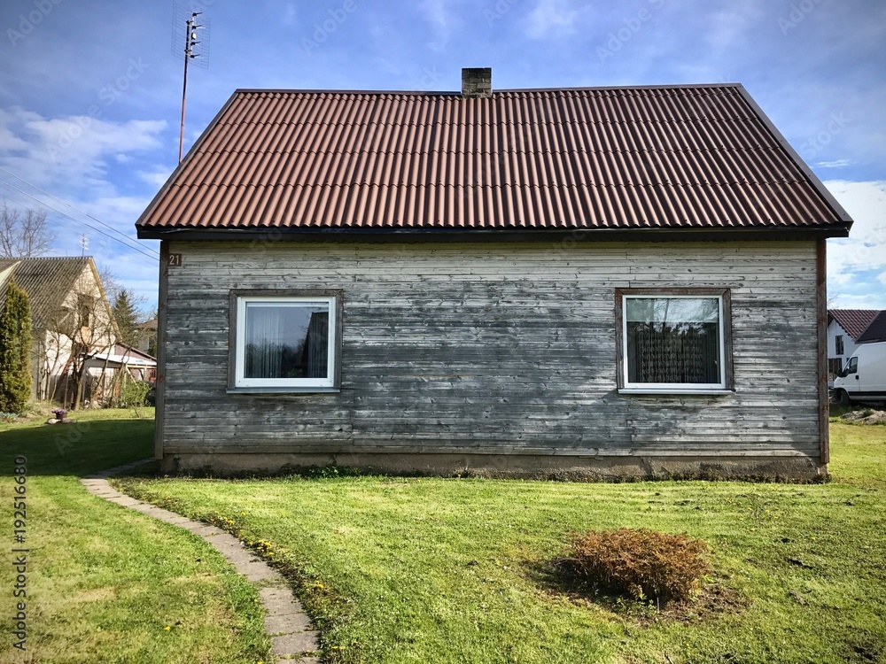 old gray wood chalet in Lithuania old gray wood chalet in Lithuania