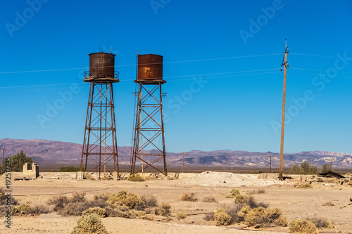 Rusty water tank in Death Valley Junction, Death Valley National Park, California photo