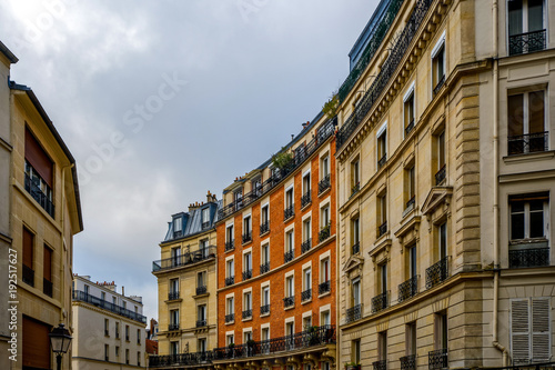 Paris in winter buildings in Montmartre