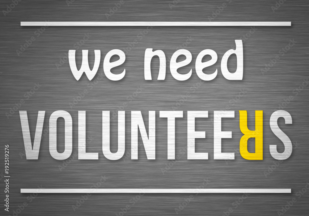 we need volunteers - silverboard concept