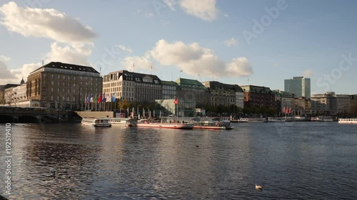 Wallpaper Mural wide view of Hamburg Binnenalster with small boats Torontodigital.ca