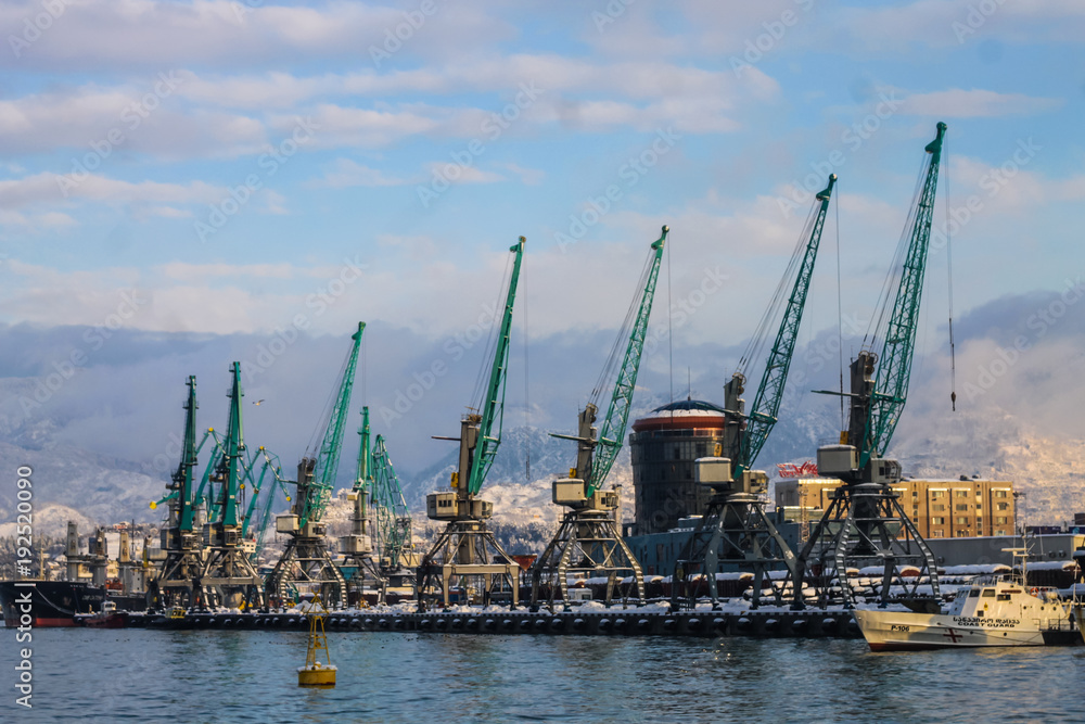 cranes in batumi seaport