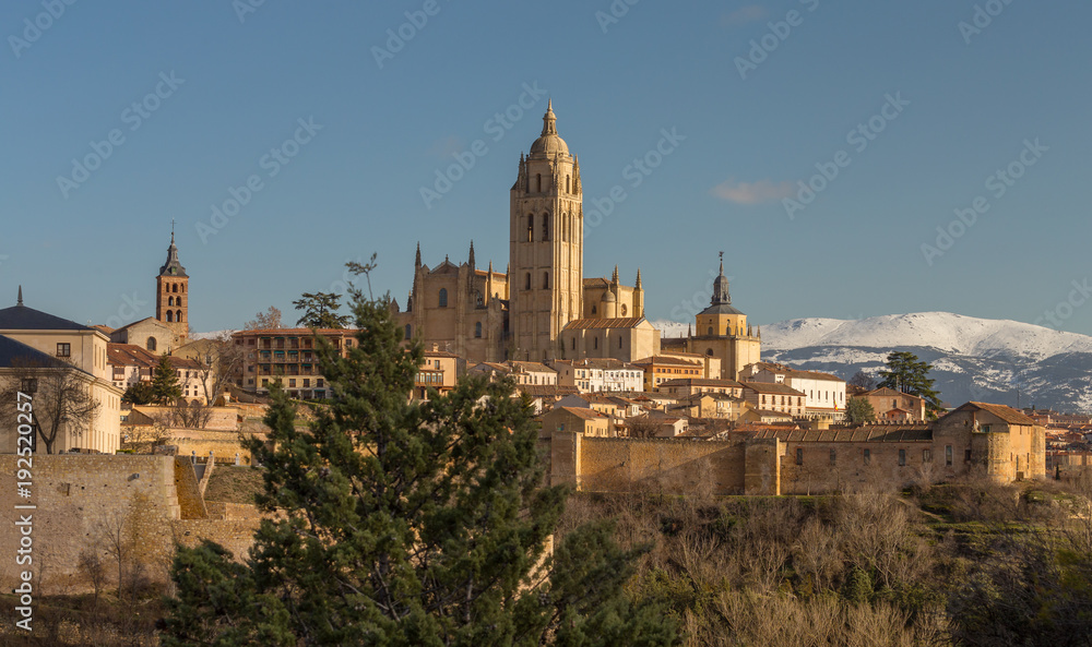 Cathedral of Segovia, Spain, view over the city.