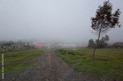 The town of Quilotoa which is the starting point of the Quilotoa Loop in the Ecuadorian Andes