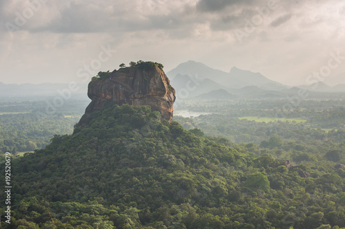     Sigiriya Lion Rock fortress. View from Pidurangala Rock.Sri Lanka 

