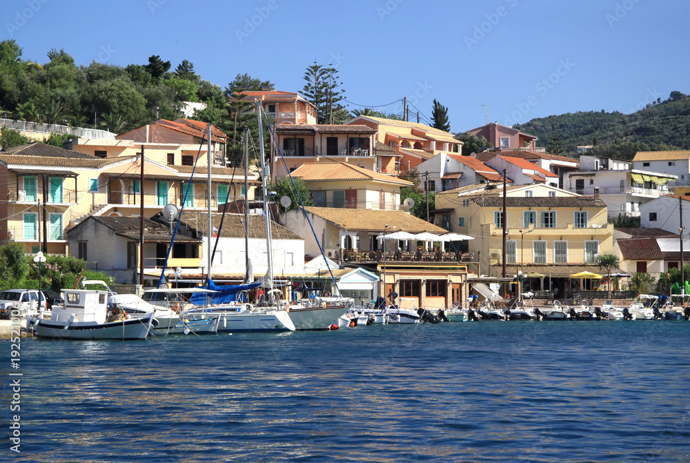 Quay of the village of Kassiopi is a tourist village in the north of the island of Corfu