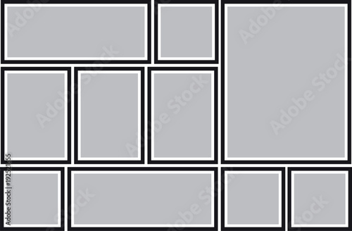 Vector frame for photos, pictures, photo collage, photo puzzle