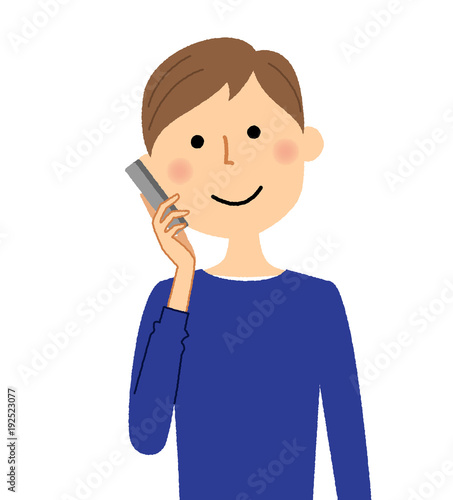 若い男性　パパ　電話