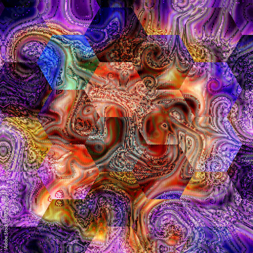 Wallpaper Mural fractal illustration of rainbow colored background knitted weave in ultra violet frame Torontodigital.ca