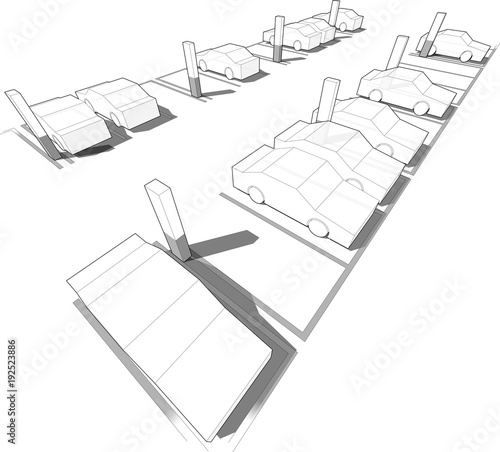 cars parking in underground parking garage or car park