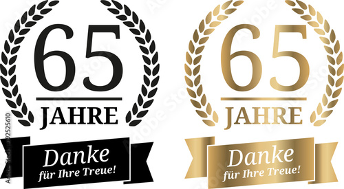 Signet 65 Jahre Gold und Schwarzweiß