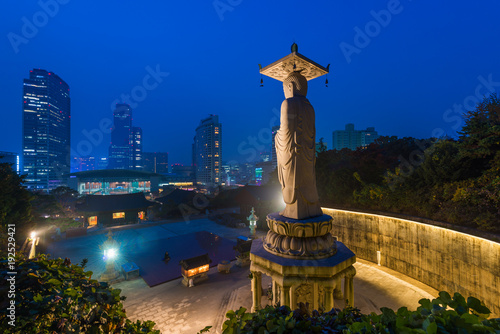 Bongeunsa Temple in the Gangnam District of Seoul, Korea..