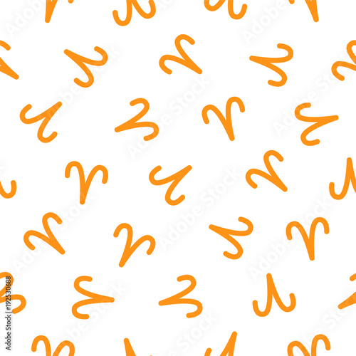 Seamless pattern - aries sign.