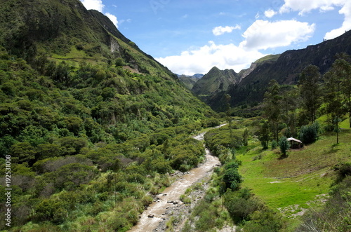 The River Toachi runs through the Ecuadorian Andes on the Quilotoa Loop hike