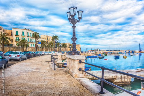 Boat moored at Bari port