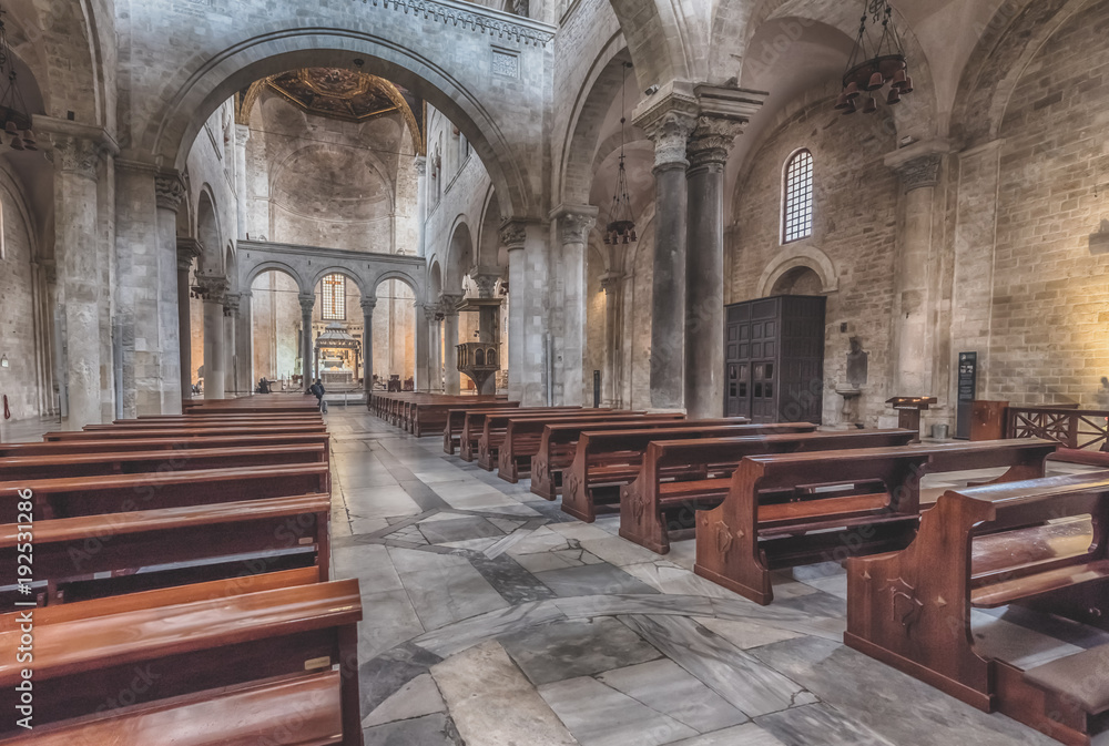 The interior of the Basilica of Saint Nicholas in Bari