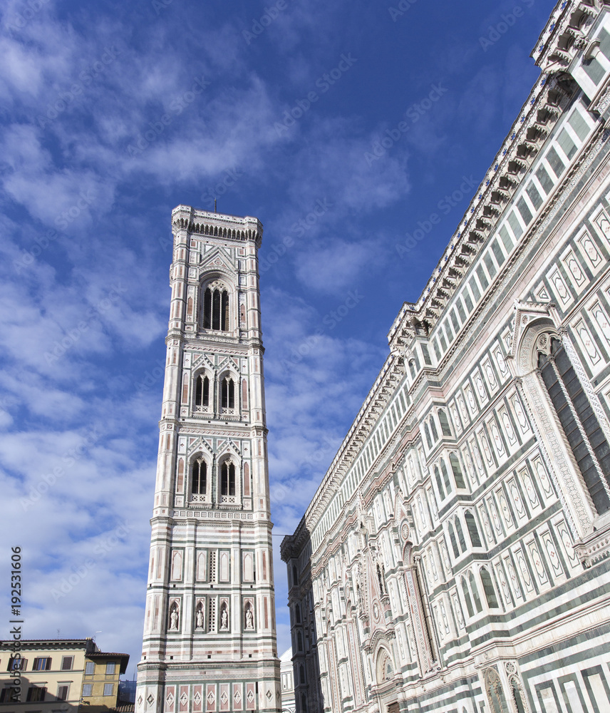 Basilica of Florence and tower in a sunny day