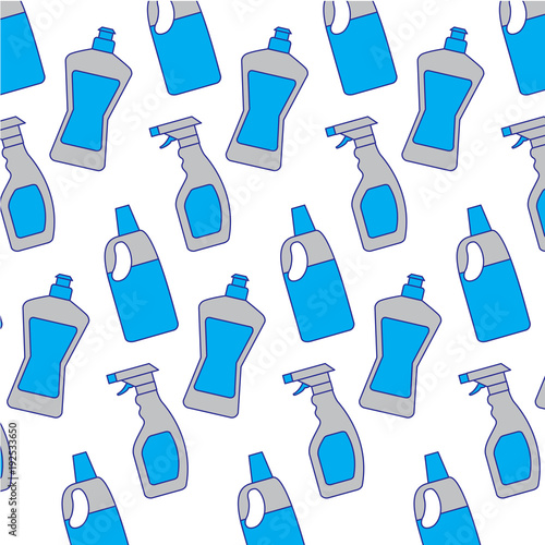 bottle detergent and spray clean domestic wallpaper hygiene vector illustration