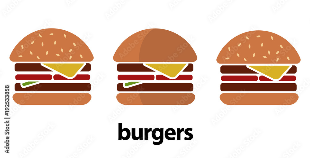 Isometric 3D vector illustration hamburger or cheeseburger logo for advertising