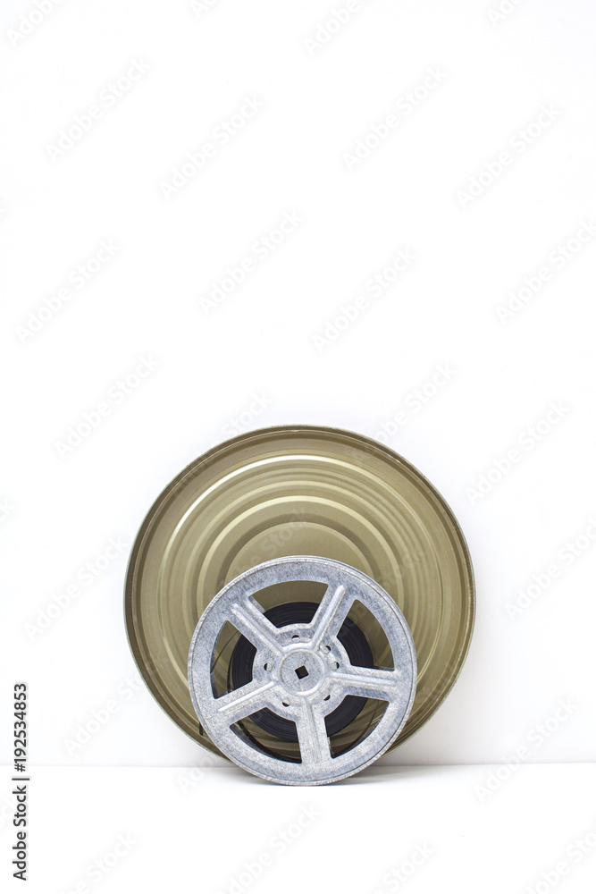 Obraz premium Movie film reel on white