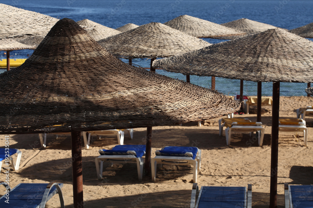 Empty beach, Egypt, Sharm El Sheikh Empty beach, Egypt, Sharm El Sheikh