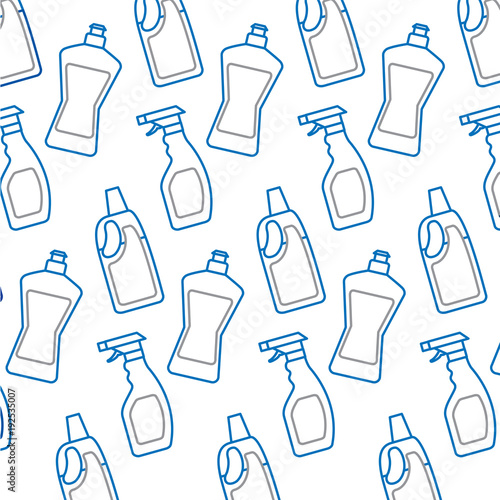 bottle detergent and spray clean domestic wallpaper hygiene vector illustration