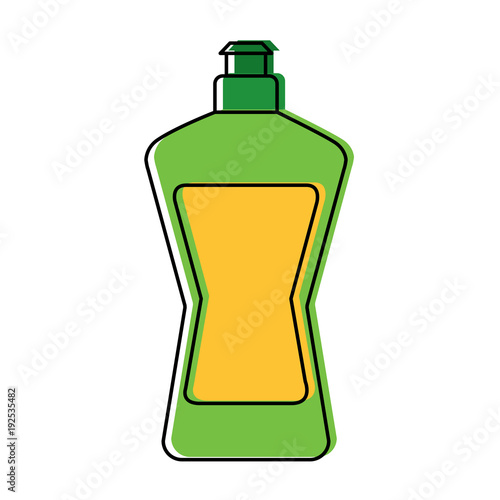 plastic bottle detergent for dishwashing liquid cleaning laundry vector illustration