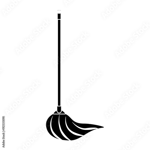 mop cleaning housework tool hygiene vector illustration black and white design photo