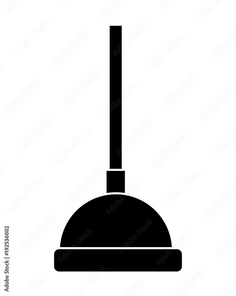 plunger clean bath tool hygiene vector illustration black and white design plunger clean bath tool hygiene vector illustration black and white design