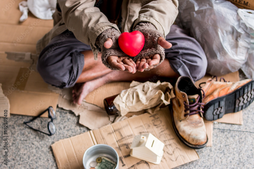 Fototapeta premium Homeless people need love from society.