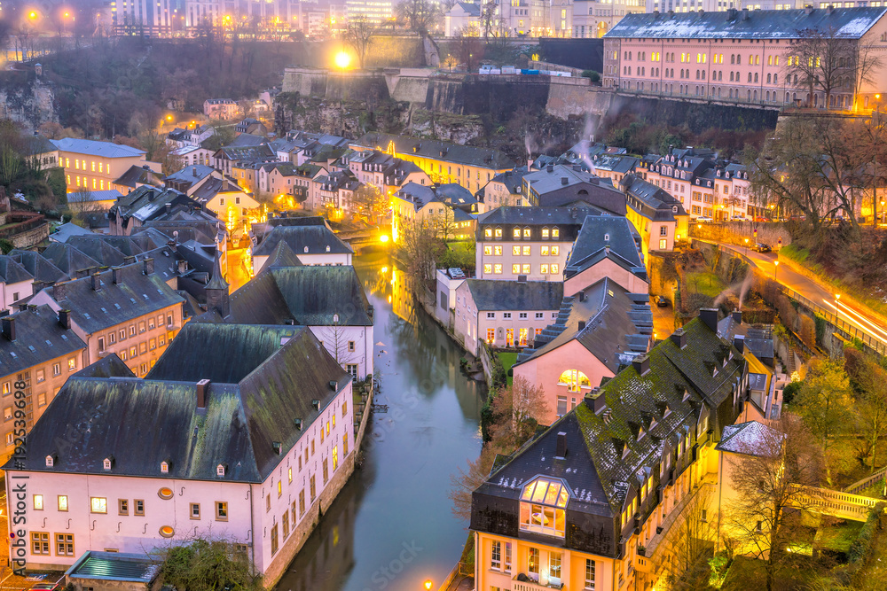 Obraz premium Skyline of old town Luxembourg City from top view