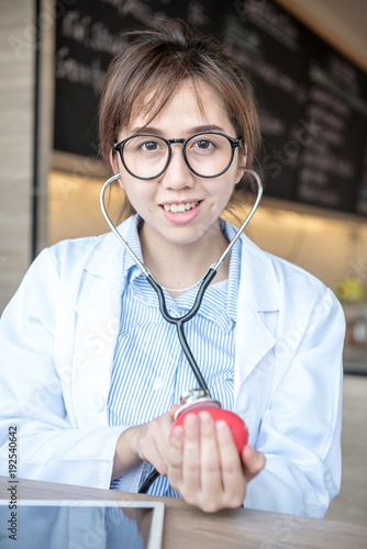 doctor, physical examination and Heart Disease Checker photo