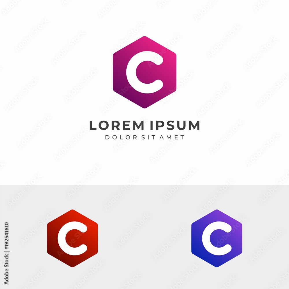 Initial Letter C Hexagon Logo Initial Letter C Hexagon Logo
