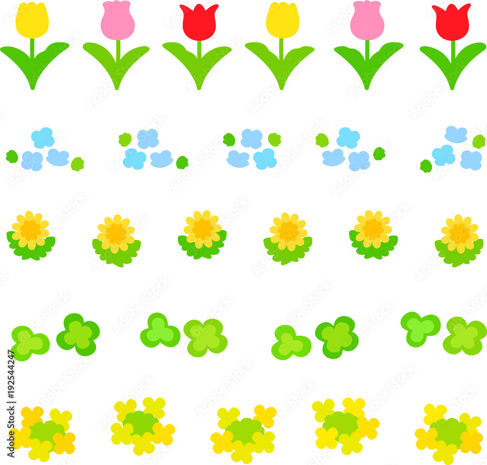 春の花のデコレーションイラスト Stock Vector Adobe Stock