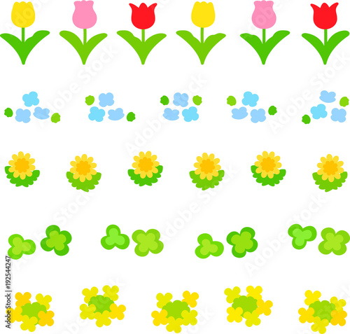 春の花のデコレーションイラスト