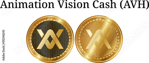 Set of physical golden coin Animation Vision Cash (AVH) photo