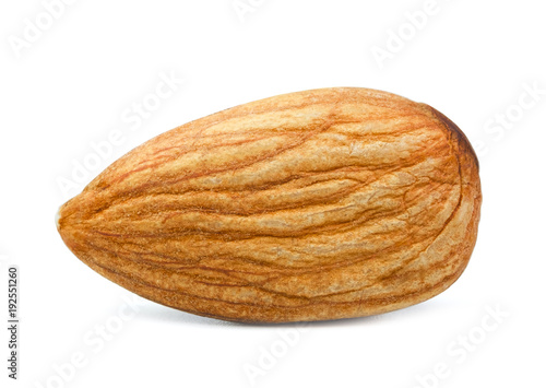 almond macro isolated on white background