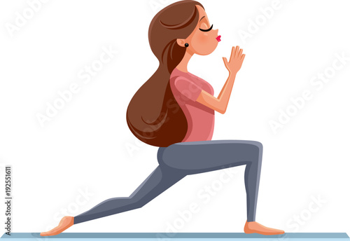 Cute Girl in Yoga Pose Illustration