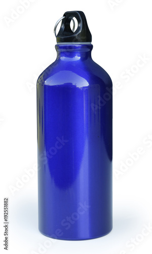 Blue Water Bottle Isolated on White Background