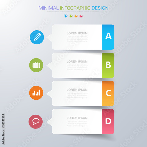 Infographic Elements with business icon on full color background  process or steps and options workflow diagrams,vector design element eps10 illustration